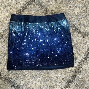 Vintage ombré blue sequin short skirt